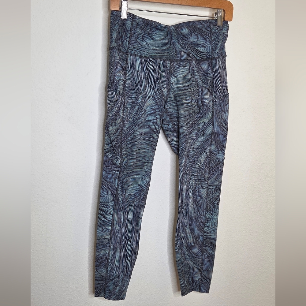 Lululemon Fast & Free High-Rise Leggings Dimensional Icing Blue Multi Pattern- 8 - Picture 6 of 16